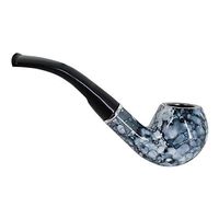 Queena Vintage Marbleized Resin Tobacco Smoking Pipe White