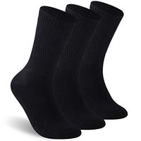 Facool Diabetic Socks for Men Women,Circulatory Socks,Medical Socks for Neuropathy, Edema, Diabetes 3 Pairs Black Large