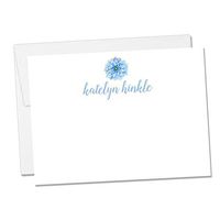 Personalized Flat Notecard Set - Floral Name Notecards (Flat Notecard 3)