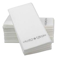 12” x 17” Airlaid Paper Dinner Napkins – Silver Foil Stamped 1/6 Fold Disposable Guest Hand Towels with Absorbent, Linen-Like Feel Weddings, Receptions, Parties and Bathroom (Silver, 100 Count)