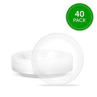 Plasticpro 7'' inch Premium Heavy Weight Crystal Clear Disposable Plastic Party Plate Pack of 40