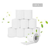 10 Rolls of Toilet Paper, New Silky and Smooth Series of 4-Layer Toilet Paper, Strong, Absorbent, White Toilet Paper