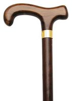 Men Extra Wide Ergonomic Derby Cane Walnut  -Affordable Gift! Item #HAR-9769207