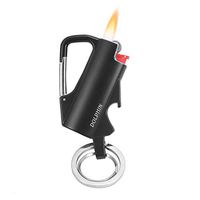 Multitool Keychain Lighter Sleeve Metal Lighter Case Cover Holder with Bottle Opener and Zinc Alloy Buckle for BIC Mini Lighter (NOT Include)