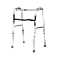 Rolling Walkers Walker Thick Aluminum Walker Folding Elderly Disabled Rehabilitation Step Stool (Color : Silver, Size : 554578cm)