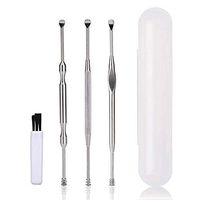 Mydio 3PCS Ear Pick Earwax Removal Kit, Geengle Ear Care Set, Ear Hygiene Care Sets Stainless Steel Ear Cleaning Tool Included a Small Cleaning Brush