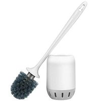 WeTest Toilet Bowl Brush and Holder Set,Silicone Bristles,White