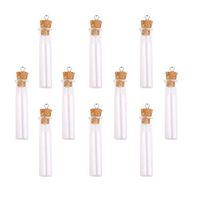 10pcs Cork Bottle Cylinder Tube Vial Wishing Bottle DIY Pendant Jewelry