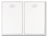 Masterpiece Silver Double Hearts 2-up Foil Invitations - 6 Sheets & 12 Envelopes
