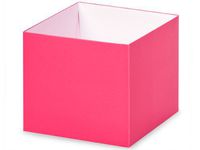 Gift Gourmet Boxes - 4x4x3-1/2" Solid Matte Hot Pink Gourmet Box Base - (2 Packs; 25 Per Pack) - WRAPS-GBB04HP