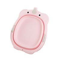 Pueri Portable Collapsible Wash Basin Multifunctional Fruit Basin Children Folding Washbasin Baby Basin Tub Dish Bowl (Pink)