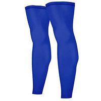CFR Sports Compression Knee Sleeves Thigh Calf Support Braces Unisex Stretch Long Sleeve Football Basketball Cycling,One Pair,Blue,XL
