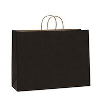 BagDream 100Pcs 16x6x12 Inches Kraft Paper Bags with Handles Bulk Gift Bags Shopping Bags for Grocery, Mechandise, Party, 100% Recyclable Large Black Paper Bags