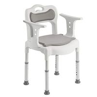 XH Shower Chair Adjustable Loadable 330lb, Toilet Stool Toilet Stool Bathing Medical Walker with Armrests and Backrest, Elderly Disabled and Pregnant Women