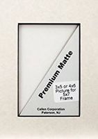 Callen BBC57-57955 Photo Mat Single Hand-Cut with Bevel Edge, 5 by 7-Inch, Ivory/Black Core