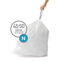 simplehuman Code N Custom Fit Drawstring Trash Bags, 45-50 Liter / 12-13 Gallon (200 Count)