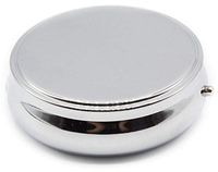 Silver Plain - Pocket Purse Portable Travel Pill Box & Medicine Organizer (3 Compartments)