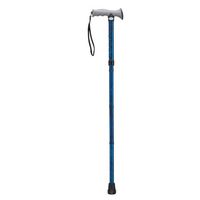 Adjustable Lightweight Folding Cane with Gel Hand Grip - Color: Blue Crackle