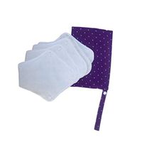 SUPVOX 5Pcs Sanitary Pad Reusable Menstrual Pads Washable Bamboo Reusable Sanitary Panty Liners with Wet Bag for Ladies Travel Women 18x18cm