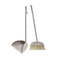 Broom and Dustpan With Long Handle Telescopic Up Windproof Stainless Steel Rod Non-stick Hair Broom And Dustpan Rotatable Non-Slip Handle Soft Brush Broom Set Suitable For Home Kitchen Lobby Floor Gar