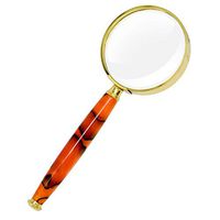 LAAN All Metal Hand-held Magnifying Glass, Imitation Jade Handle High-end Gift Parents Elderly Students Reading 6X HD Expansion Mirror