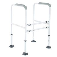 Toilet Safety Support Rails, Adjustable High Stability Easy-Installation Anti-Slip Handrail Frame Safety Rails for Toilet Bathroom Closestool Seat Ideal Stadning Support for the Elderly Disabled