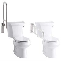 AmeriLuck Flip-Up Toilet Safety Grab Bar (Hand Rail), Stainless Steel Brushed Nickel (24in)