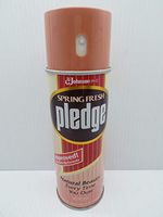 Johnson Wax Spring Fresh Pledge Dusting Polish Spray Can 14 oz 85% Full Prop 1989 Vintage