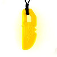 Quell-O Thunder Blade Sensory Chew Necklace - Tough - Jumbo Large Chewelry for Mild Chewing (Yellow)