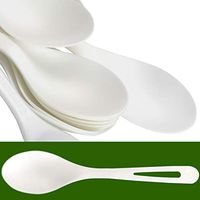Biodegradable Spoons Made From Non-GMO Plant-Based Plastic 50 Pack. Sturdy Utensils are Certified Compostable, Disposable, Eco-Friendly Cutlery With No Wood Taste. Safe for Hot and Cold Foods!