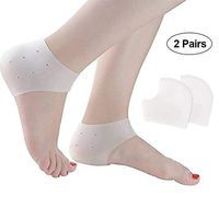 Silicone Gel Heel Foot Protector,Plantar Fasciitis Foot Arch Support Ankle Pain Relief Socks-2 Pairs