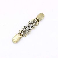 Crystal Shawl Blouse Cardigan Sweater Scarf Guard Clip Pin Brooch Silver Gold Daily Party Girl Design Style Women Styling Delicate Accessories | Colors - Gold