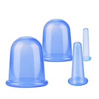 INTSUN Silicone Anti Cellulite Vacuum Cup Cupping Therapy Sets Silicone Cupping Cup Facial and Body Massage Cups Set for Cellulite Treatment and Muscle Relaxation (4pcs Vacuum Cup)