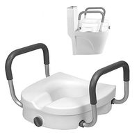ZZYYZZ Elevated Toilet Seat, Removable Adjustable Padded Arms, Easy On and Off, for Standard and Elongated Toilets