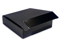 Decorative Shipping Boxes - Black Gourmet Shipping Boxes 12x12x3" Auto Lock Boxes - (2 Packs; 6 Boxes Per Pack) - WRAPS-54BK