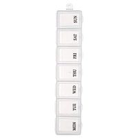 F-blue 3 Colors 7 Day Pill Travel Box Portable 1 Week Pill Dispenser Organiser Storage Case Chain