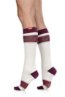 VIM & VIGR Cotton 15-20 mmHg Compression Socks for Women & Men (Cream Banded Heart, Large)
