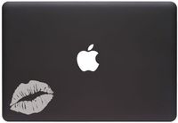 Yadda-Yadda Design Co. Hot Lips - Graphic Vinyl MacBook Laptop Decal Sticker (Matte Silver)