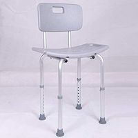 Firsthgus Shower Chair Adjustable Healthcare Rectangle Shower/Bath Bathroom Stool Seat, Lightweight Shower Chair with Back and Arms for Elderly Disabled Limited Gray