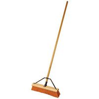 A.M. Leonard Heavy Duty Coarse Plastic Fiber Broom with Hardwood Handle - 18 Inches