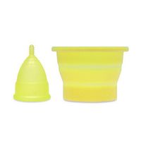 Anigan EvaCup Reusable Menstrual Cup and Collapsible Sterilizing Cup Set, Eco-Friendly, Large Sunshine