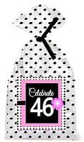 CakeSupplyShop Item#PGB-047 Happy 46th Birthday Pink w. Black Polka Dot Party Favor Bags with Ties -12pk