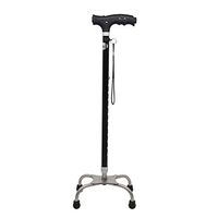 Yadianna Cozy Walking Stick Aluminum Alloy Scalable Adjustment Ultra-Light Anti-Skid Four-Legged Crutches Magnetic Therapy for Elderly