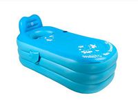 ZMM® Inflatable Bathtub, Thicken Bathtub Inflatable Keep Warm Bathtub Child Bathing Bucket   Baby Bathtub Bathtub 150 * 80 * 70cm Blue (Size : 150x80x70cm)