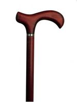 Walking Cane, Lady Melbourne, Derby Handle. This walking stick cane has a burgundy finish that adds a distinguished look. Weight capacity of 250 pounds and 36 inches long, hardwood shaft.