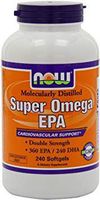 NOW Foods Super Omega EPA, 360 EPA/240 DHA Double Strength, 240 Softgels (Pack of 3)
