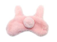 We We Bunny Rabbit Sleep Mask, lightweight & comfortable eye mask, Super Soft Fur Material (Pink)