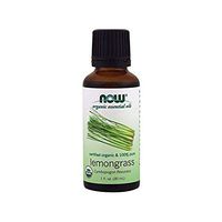Now Essential Oils, Organic Lemongrass Oil, Uplifting Aromatherapy Scent, Steam Distilled, 100% Pure, Vegan, 1-Ounce (2 Pack)