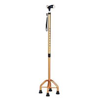 Crutches Canes Golden Telescopic Adjustable Elderly Four-Foot Anti-Skid Single Disabled Persons with Disabilities (Size : 69~97cm)