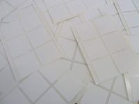 Pack of 72 , 30mm (1.2 inch) Square , White Paper Labels , Removable Low Tack Adhesive , Easy to Remove , Plain Stickers